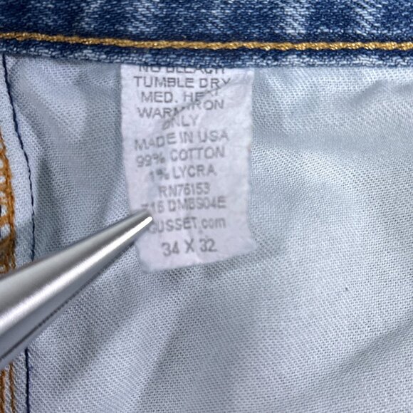 Diamond Gusset Blue Jeans Size 34x32 - Picture 9 of 13